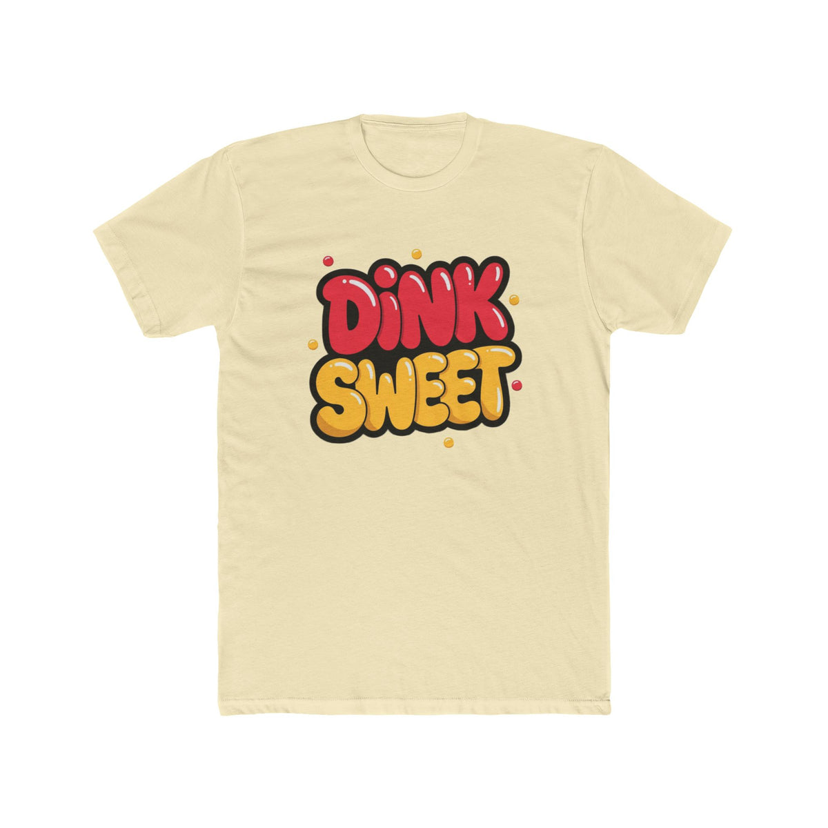 Graphic Tee — "Dink Sweet / Drive Spicy" Playful Retro Bubble Letter Shirt