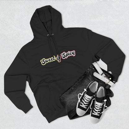 Sweet & Spicy Hoodie — Retro Text Graphic Fleece Pullover