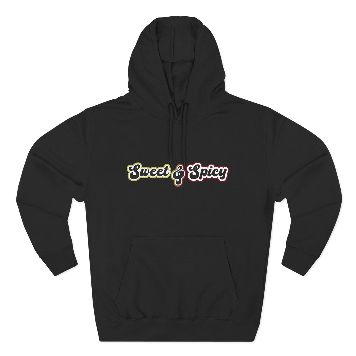 Sweet & Spicy Hoodie — Retro Text Graphic Fleece Pullover