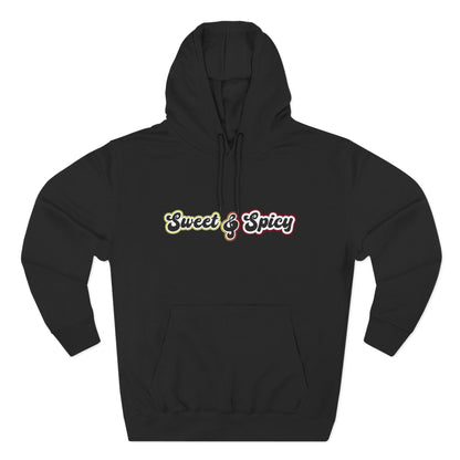 Sweet & Spicy Hoodie — Retro Text Graphic Fleece Pullover