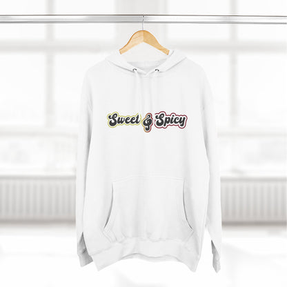 Sweet & Spicy Hoodie — Retro Text Graphic Fleece Pullover