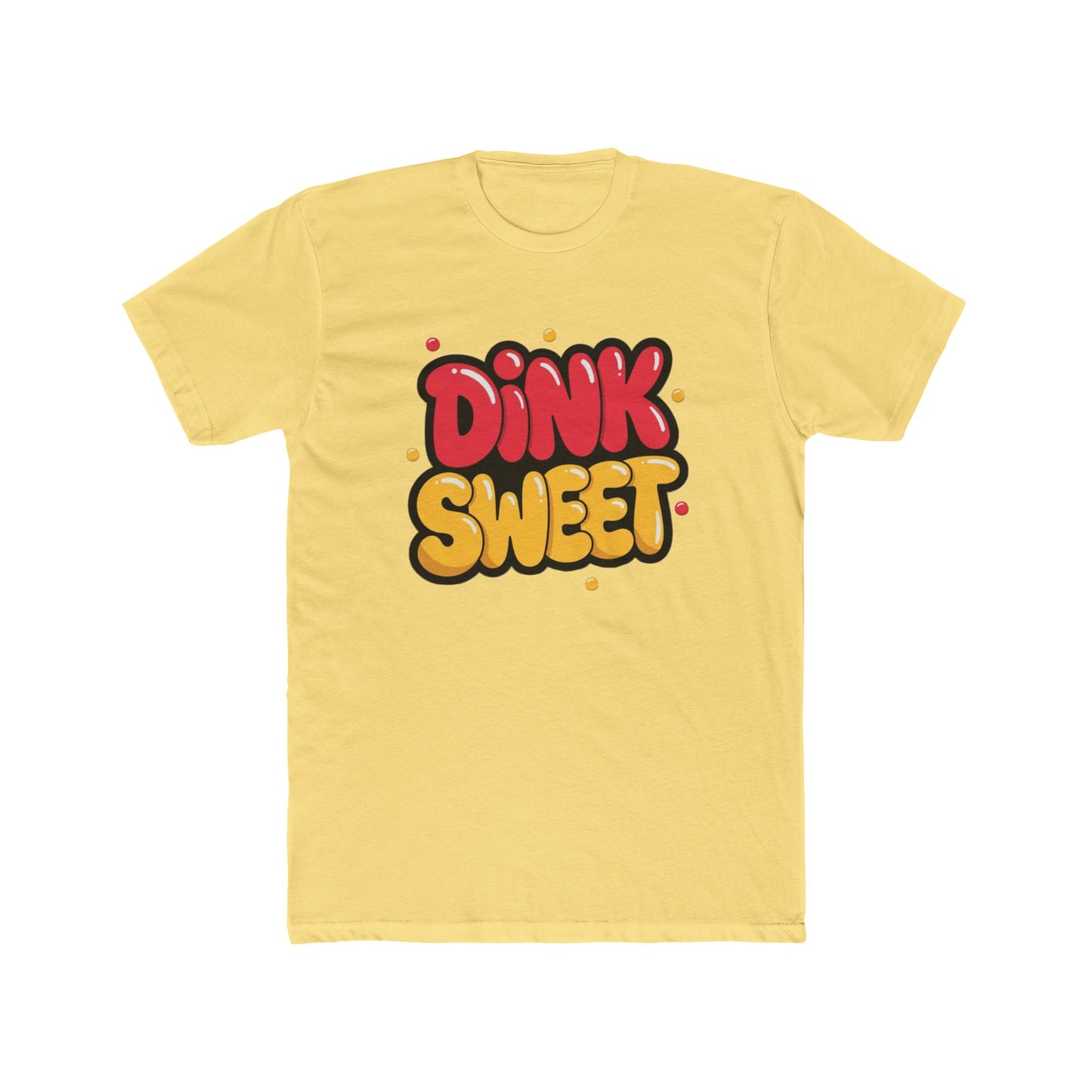 Graphic Tee — "Dink Sweet / Drive Spicy" Playful Retro Bubble Letter Shirt