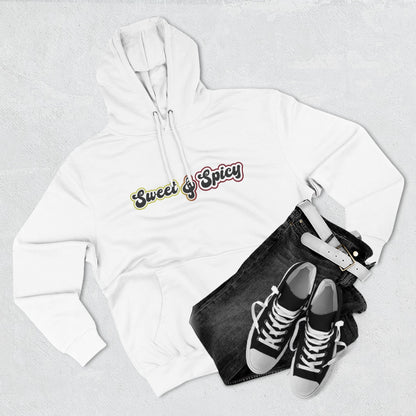 Sweet & Spicy Hoodie — Retro Text Graphic Fleece Pullover
