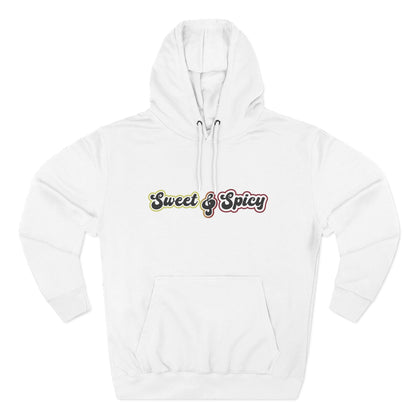 Sweet & Spicy Hoodie — Retro Text Graphic Fleece Pullover