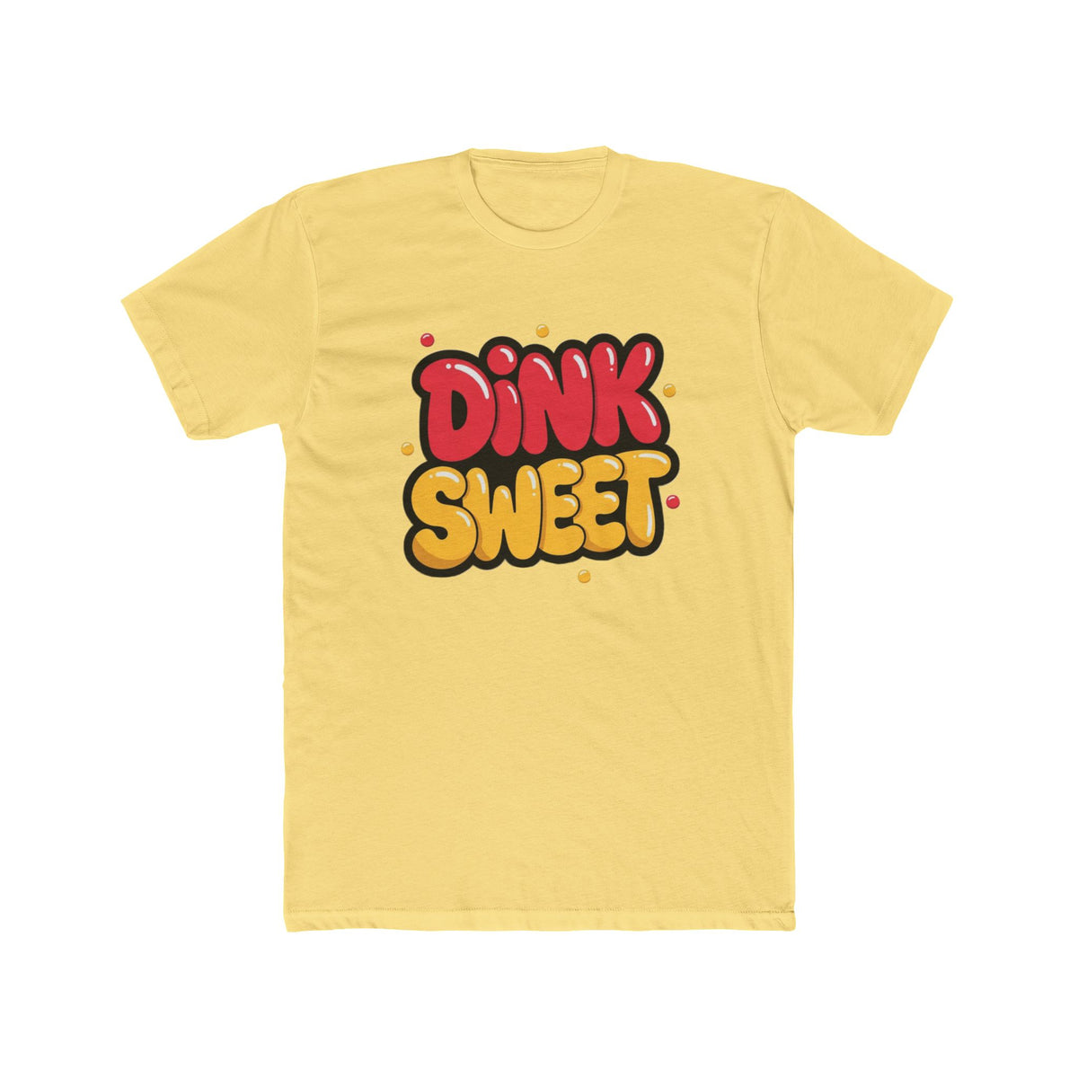 Graphic Tee — "Dink Sweet / Drive Spicy" Playful Retro Bubble Letter Shirt