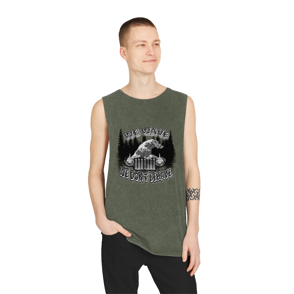 Jeeps Don't Behave Stonewash Tank