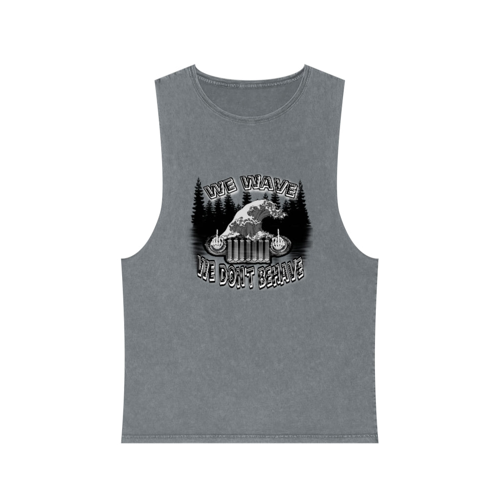 Jeeps Don't Behave Stonewash Tank