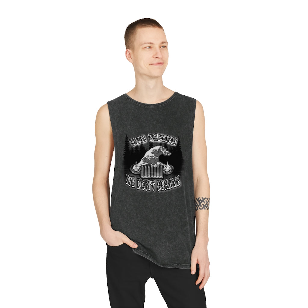 Jeeps Don't Behave Stonewash Tank